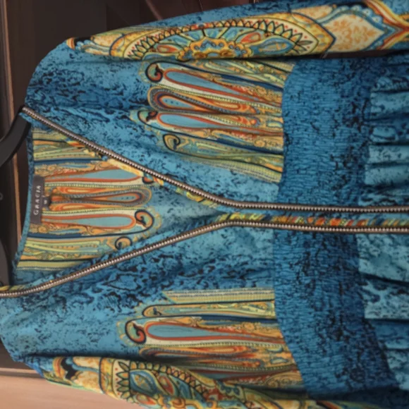 Blue Patterned Long Dress - Picture 8 of 9